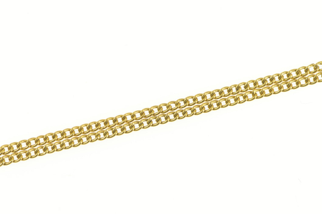 14K 1.4mm Curb Chain Classic Simple Link Necklace 16.25 Yellow Gold
