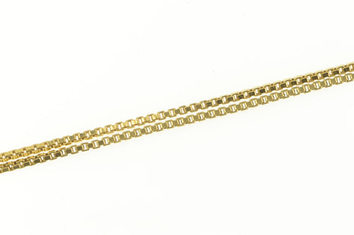 18K 1.0mm Square Link Classic Fancy Box Chain Necklace 23.25