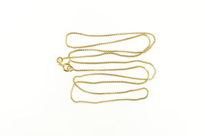 18K 1.0mm Square Link Classic Fancy Box Chain Necklace 23.25" Yellow Gold