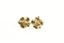 Load image into Gallery viewer, 14K Diamond 3D Flower Rose Classic Stud Earrings Yellow Gold
