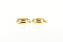 Load image into Gallery viewer, 14K 22.1mm Grooved Classic Statement Hoop Earrings Yellow Gold