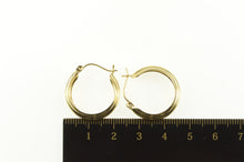 Load image into Gallery viewer, 14K 22.1mm Grooved Classic Statement Hoop Earrings Yellow Gold