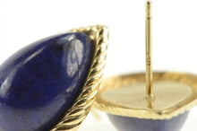 Load image into Gallery viewer, 14K Pear Lapis Lazuli Cabochon Retro Stud Earrings Yellow Gold