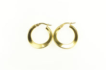 Load image into Gallery viewer, 14K 23.2mm Wavy Squared Retro Fashion Hoop Earrings Yellow Gold