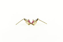 Load image into Gallery viewer, 10K Heart Ruby Diamond Accent Classic Stud Earrings Yellow Gold