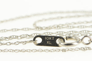 10K 0.7mm Simple Curb Link Classic Chain Necklace 18" White Gold
