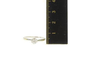 9K 0.25 Ctw Diamond Flower Cluster Engagement Ring White Gold