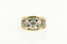 Load image into Gallery viewer, 14K Masonic Diamond 32nd Degree Eagle Mason Ring Yellow Gold