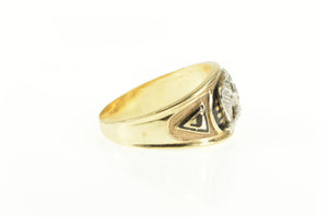 14K Masonic Diamond 32nd Degree Eagle Mason Ring Yellow Gold