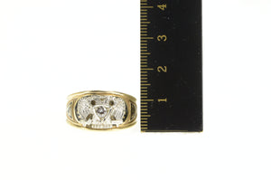 14K Masonic Diamond 32nd Degree Eagle Mason Ring Yellow Gold