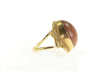 Load image into Gallery viewer, 14K Oval Goldstone Retro Cocktail Statement Ring Yellow Gold