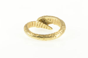 18K 3D Emerald Ruby Snake Serpent Wrap Ring Yellow Gold