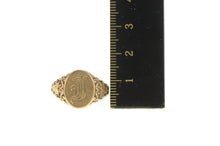 Load image into Gallery viewer, 14K Victorian Etched Monogram Initial E F J Ring Yellow Gold