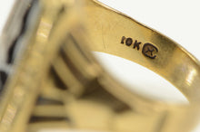 Load image into Gallery viewer, 10K Victorian Black ONyx Diamond M W Monogram Ring Yellow Gold