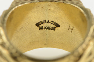 14K 1969 MIT Beaver Ornate Class Ring Yellow Gold
