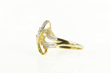 Load image into Gallery viewer, 10K Marquise Emerald Diamond Accent Freeform Ring Yellow Gold