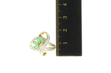 Load image into Gallery viewer, 10K Marquise Emerald Diamond Accent Freeform Ring Yellow Gold