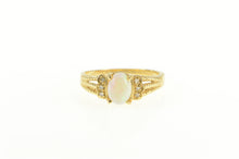 Load image into Gallery viewer, 14K Natural Opal Diamond Cluster Accent Ring Yellow Gold