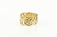 Load image into Gallery viewer, 14K Ornate Forget Me Not Blossom Flower Band Ring Yellow Gold
