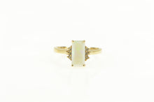 Load image into Gallery viewer, 14K Emerald Cut Opal Diamond Accent Engagement Ring Yellow Gold