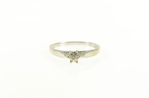 10K Retro Diamond Flower Cluster Promise Ring White Gold
