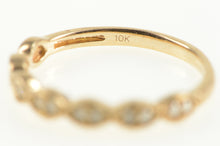Load image into Gallery viewer, 10K Scalloped Diamond Stackable Wedding Band Ring Yellow Gold