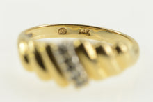 Load image into Gallery viewer, 14K Diamond Inset Classic Bypass Statement Ring Yellow Gold