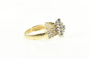 14K 0.50 Ctw Marquise Diamond Cluster Statement Ring Yellow Gold
