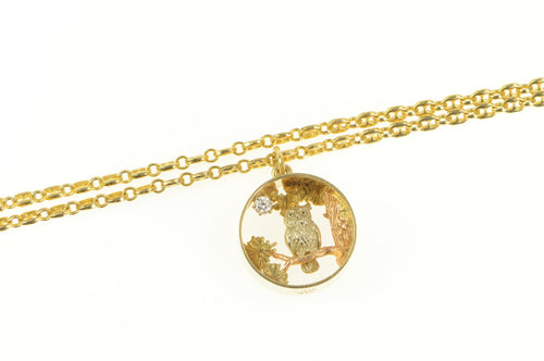 14K Bryson Designer Owl Diorama Don Bryant Necklace 20