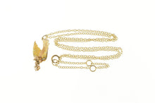 Load image into Gallery viewer, 14K Diamond Dangle Sparrow Bird Cable Chain Necklace 18&quot; Yellow Gold