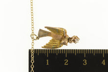 Load image into Gallery viewer, 14K Diamond Dangle Sparrow Bird Cable Chain Necklace 18&quot; Yellow Gold
