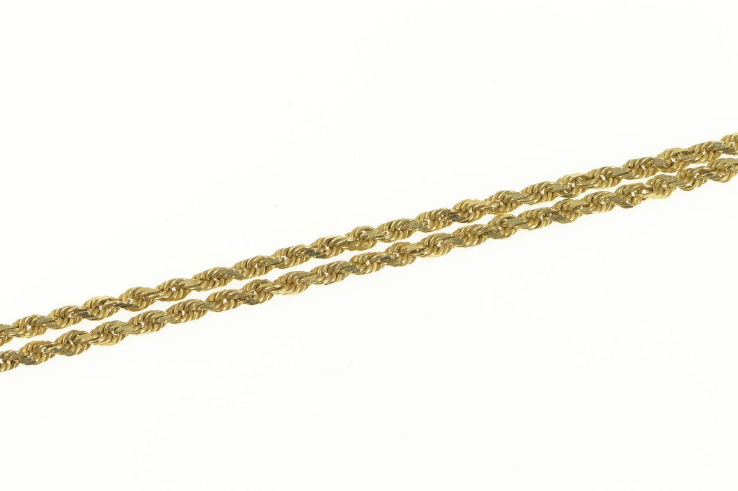 14K 1.5mm Rope Chain Classic Rolling Link Necklace 17.75