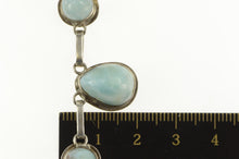 Load image into Gallery viewer, Sterling Silver Round Larimar Cabochon Anchor Chain Necklace 14.5&quot;