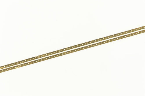 14K 1.0mm Squared Flat Link Simple Chain Necklace 19.25