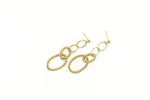 Load image into Gallery viewer, 14K Twist Tiered Chain Link Dangle Hollow Earrings Yellow Gold