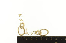Load image into Gallery viewer, 14K Twist Tiered Chain Link Dangle Hollow Earrings Yellow Gold