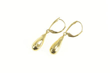Load image into Gallery viewer, 14K 3D Puffy Tear Drop Eggplant Classic Dangle Earrings Yellow Gold