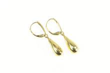 Load image into Gallery viewer, 14K 3D Puffy Tear Drop Eggplant Classic Dangle Earrings Yellow Gold