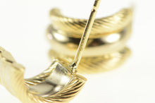 Load image into Gallery viewer, 14K Scalloped Curved Semi Hoop Simple Earrings Yellow Gold