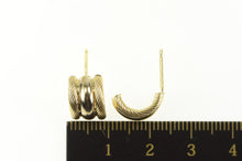 Load image into Gallery viewer, 14K Scalloped Curved Semi Hoop Simple Earrings Yellow Gold