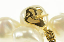 Load image into Gallery viewer, 14K Ornate Pearl Diamond Dangle Statement Earrings Yellow Gold