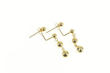 Load image into Gallery viewer, 14K Round Tiered Ball Chain Dangle Earrings Yellow Gold