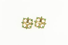 Load image into Gallery viewer, 14K Emerald Scalloped 5.75mm Stud Enhancer Halo Earring Jackets Yellow Gold