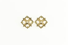 Load image into Gallery viewer, 14K Emerald Scalloped 5.75mm Stud Enhancer Halo Earring Jackets Yellow Gold