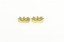 Load image into Gallery viewer, 14K Emerald Scalloped 5.75mm Stud Enhancer Halo Earring Jackets Yellow Gold