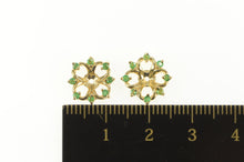 Load image into Gallery viewer, 14K Emerald Scalloped 5.75mm Stud Enhancer Halo Earring Jackets Yellow Gold