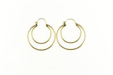 Load image into Gallery viewer, 14K Two Tone 29.0mm Layered Round Hoop Earrings Yellow Gold