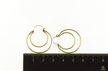 Load image into Gallery viewer, 14K Two Tone 29.0mm Layered Round Hoop Earrings Yellow Gold
