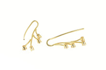 Load image into Gallery viewer, 14K Diamond Inset Tree Branch Dangle Statement Earrings Yellow Gold