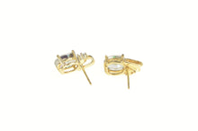 Load image into Gallery viewer, 10K Oval Mystic Topaz Diamond Accent Stud Earrings Yellow Gold